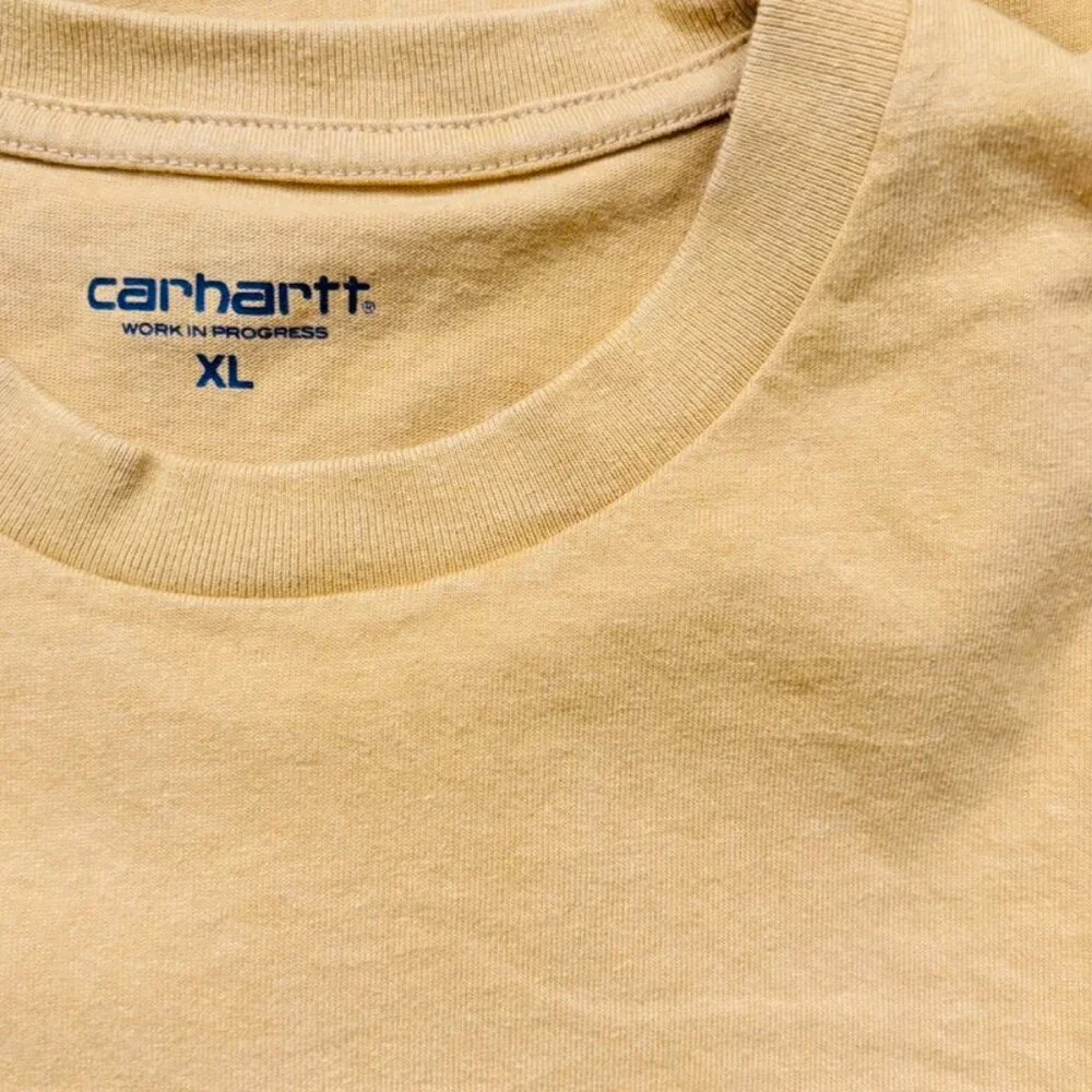 Carhartt Work In Progress WIP Yellow TShirt Size XLarge - Picture 3 of 3